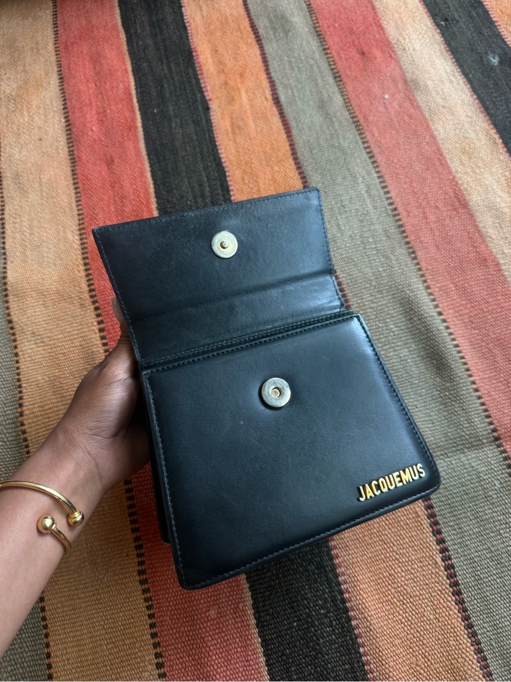 Jacquemus Le Chiquito Moyen (medium) black Leather Bag w Gold Logo - Picture 6 of 9